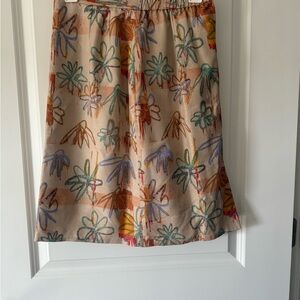 Vintage Donna Morgan Orange and Pink A-Line Skirt Casual Resort Wear 100% silk